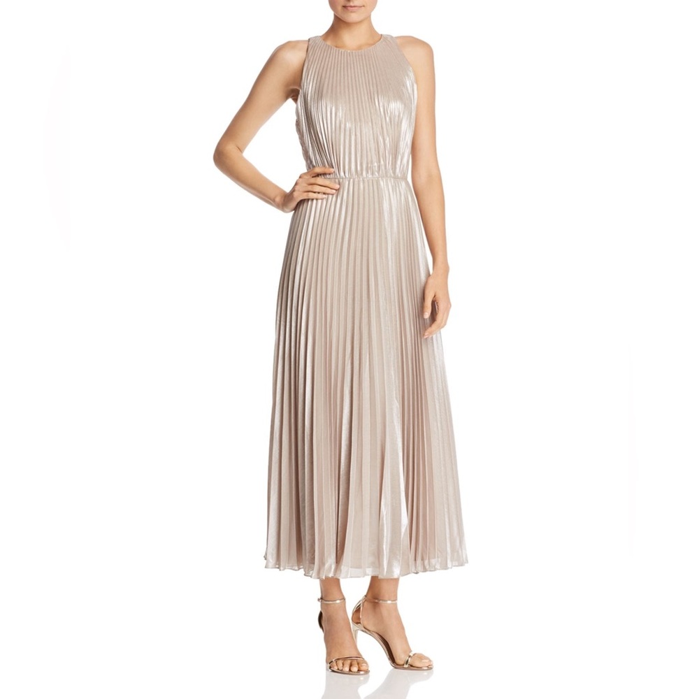 JILL JILL STUART Metallic Pleated Dress